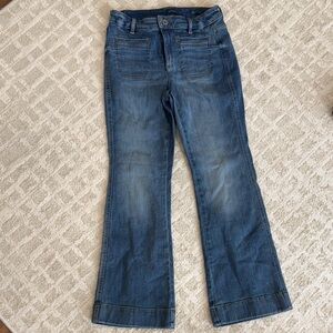 J. Jill Blue Flare Jeans with Subtle Fading